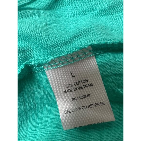 Bit & Bridle Womens  Sleeveless Fringe Tank Top Western Design Teal Green Size L - Picture 7 of 8